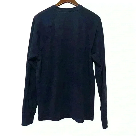 J Crew Mens Knit Goods Pullover Raglan Layering Shirt Top Cotton Blue Sz XL - Picture 2 of 7